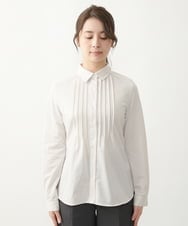 F1BDV02110 MK MICHEL KLEIN(小さいサイズ)(メゾン ドゥ サンク) 【小さいサイズ】ストレッチジャージシャツ/洗える ミントブルー