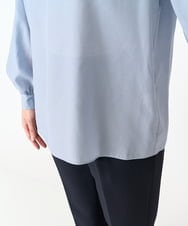 F1BFA02150 MK MICHEL KLEIN(小さいサイズ)(メゾン ドゥ サンク) 【小さいサイズ】ボウタイ付きスタンドカラーブラウス ライトブルー
