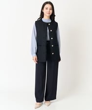 F1BFA02150 MK MICHEL KLEIN(小さいサイズ)(メゾン ドゥ サンク) 【小さいサイズ】ボウタイ付きスタンドカラーブラウス ライトブルー