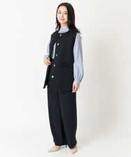 F1BFA02150 MK MICHEL KLEIN(小さいサイズ)(メゾン ドゥ サンク) 【小さいサイズ】ボウタイ付きスタンドカラーブラウス ライトブルー