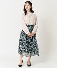 F1BFA02150 MK MICHEL KLEIN(小さいサイズ)(メゾン ドゥ サンク) 【小さいサイズ】ボウタイ付きスタンドカラーブラウス ライトブルー