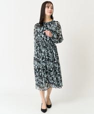 F1BFA07140 MK MICHEL KLEIN(小さいサイズ)(メゾン ドゥ サンク) 【小さいサイズ】花柄シフォンブラウス/洗える アイボリー