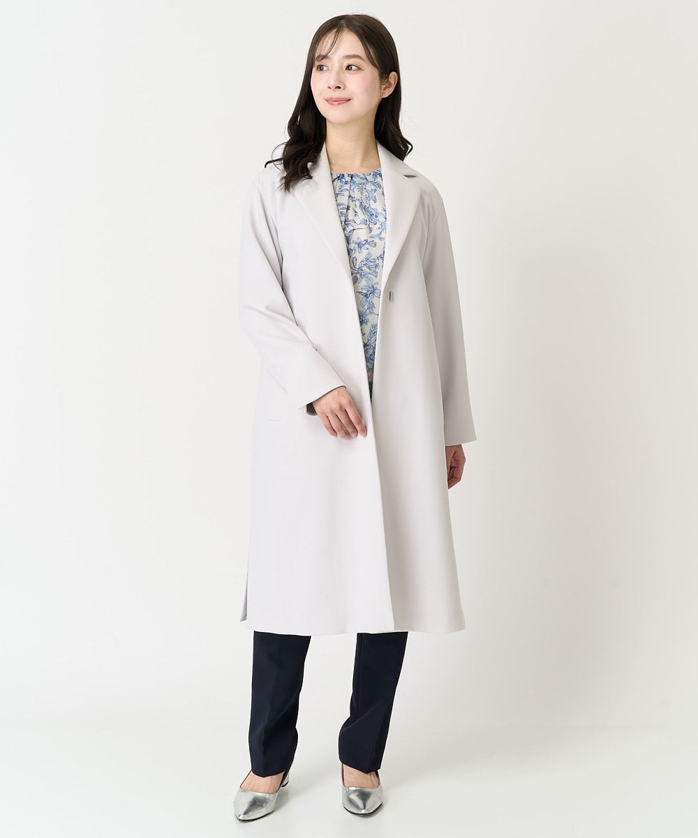 F1BFA07140 MK MICHEL KLEIN(小さいサイズ)(メゾン ドゥ サンク) 【小さいサイズ】花柄シフォンブラウス/洗える アイボリー