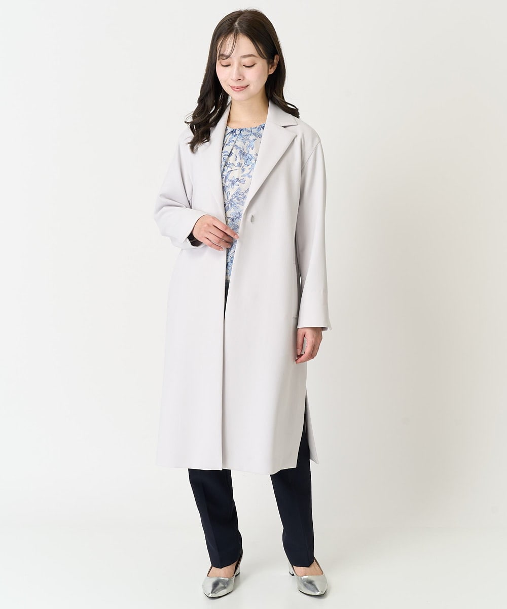 F1BFA07140 MK MICHEL KLEIN(小さいサイズ)(メゾン ドゥ サンク) 【小さいサイズ】花柄シフォンブラウス/洗える アイボリー