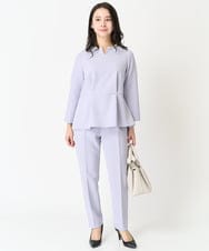 F1BFA10150 MK MICHEL KLEIN(小さいサイズ)(メゾン ドゥ サンク) 【小さいサイズ】パール調デザインブラウス/制菌加工/洗える ネイビー
