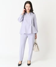 F1BFA10150 MK MICHEL KLEIN(小さいサイズ)(メゾン ドゥ サンク) 【小さいサイズ】パール調デザインブラウス/制菌加工/洗える ネイビー