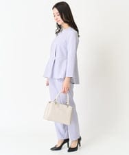 F1BFA10150 MK MICHEL KLEIN(小さいサイズ)(メゾン ドゥ サンク) 【小さいサイズ】パール調デザインブラウス/制菌加工/洗える ネイビー