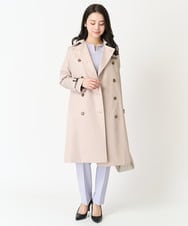 F1BFA10150 MK MICHEL KLEIN(小さいサイズ)(メゾン ドゥ サンク) 【小さいサイズ】パール調デザインブラウス/制菌加工/洗える ネイビー