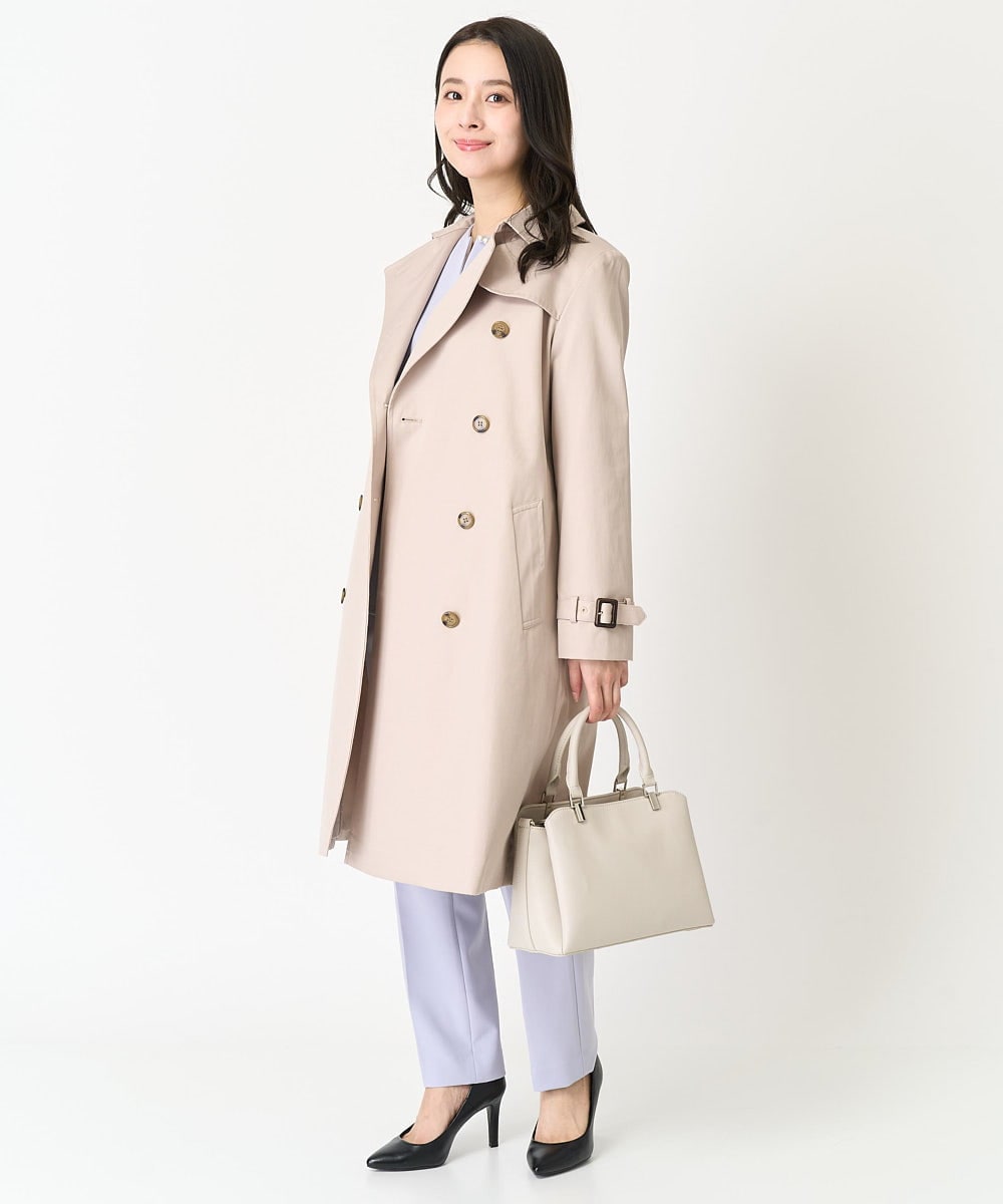 F1BFA10150 MK MICHEL KLEIN(小さいサイズ)(メゾン ドゥ サンク) 【小さいサイズ】パール調デザインブラウス/制菌加工/洗える ネイビー