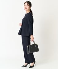 F1BFA10150 MK MICHEL KLEIN(小さいサイズ)(メゾン ドゥ サンク) 【小さいサイズ】パール調デザインブラウス/制菌加工/洗える ネイビー