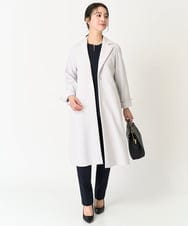 F1BFA10150 MK MICHEL KLEIN(小さいサイズ)(メゾン ドゥ サンク) 【小さいサイズ】パール調デザインブラウス/制菌加工/洗える ネイビー