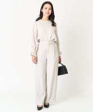 F1BFA24130 MK MICHEL KLEIN(小さいサイズ)(メゾン ドゥ サンク) 【小さいサイズ】タックフリルデザインスリーブブラウス/撥水加工/洗える/セットアップ対応 ネイビー