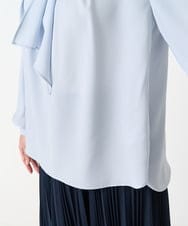 F1BFA66130 MK MICHEL KLEIN(小さいサイズ)(メゾン ドゥ サンク) 【小さいサイズ】マルチwayボウタイブラウス/洗える ライトブルー
