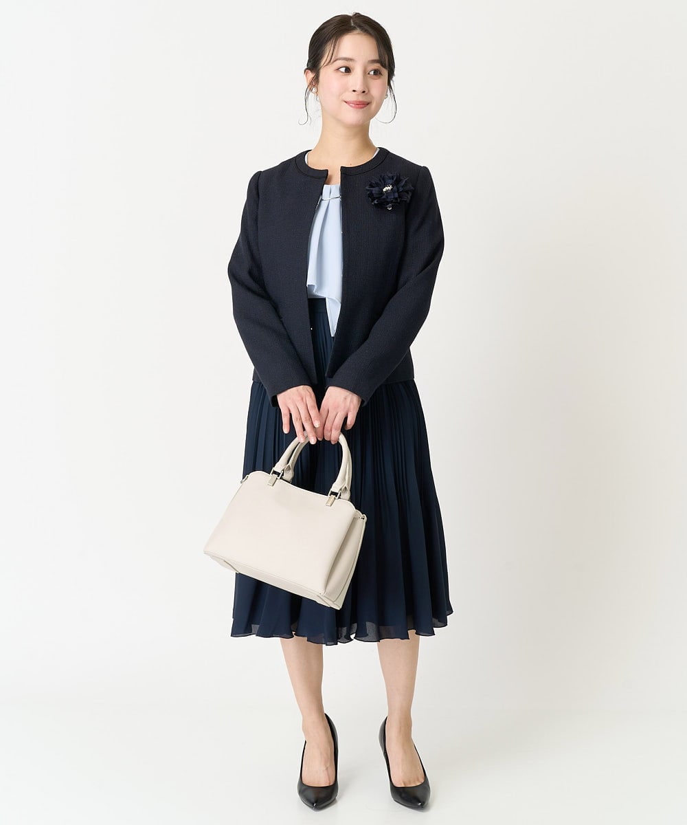 F1BFA66130 MK MICHEL KLEIN(小さいサイズ)(メゾン ドゥ サンク) 【小さいサイズ】マルチwayボウタイブラウス/洗える ライトブルー