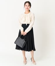 F1BFA66130 MK MICHEL KLEIN(小さいサイズ)(メゾン ドゥ サンク) 【小さいサイズ】マルチwayボウタイブラウス/洗える ライトブルー