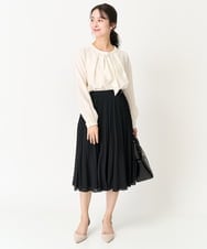 F1BFA66130 MK MICHEL KLEIN(小さいサイズ)(メゾン ドゥ サンク) 【小さいサイズ】マルチwayボウタイブラウス/洗える ライトブルー
