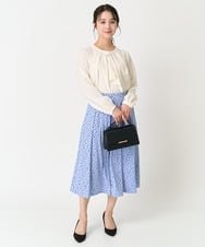 F1BFA66130 MK MICHEL KLEIN(小さいサイズ)(メゾン ドゥ サンク) 【小さいサイズ】マルチwayボウタイブラウス/洗える ライトブルー