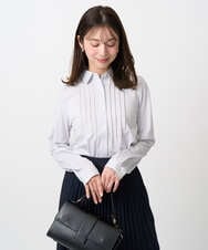 F1BFD02110 MK MICHEL KLEIN(小さいサイズ)(メゾン ドゥ サンク) 【小さいサイズ】ストレッチジャージシャツ/洗濯機で洗える ライトグレー