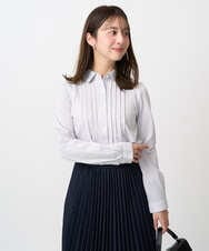 F1BFD02110 MK MICHEL KLEIN(小さいサイズ)(メゾン ドゥ サンク) 【小さいサイズ】ストレッチジャージシャツ/洗濯機で洗える ライトグレー