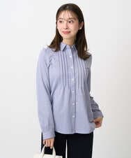 F1BFD02110 MK MICHEL KLEIN(小さいサイズ)(メゾン ドゥ サンク) 【小さいサイズ】ストレッチジャージシャツ/洗濯機で洗える ライトグレー