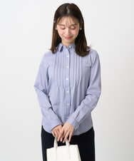 F1BFD02110 MK MICHEL KLEIN(小さいサイズ)(メゾン ドゥ サンク) 【小さいサイズ】ストレッチジャージシャツ/洗濯機で洗える ライトグレー