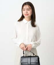 F1BFD02110 MK MICHEL KLEIN(小さいサイズ)(メゾン ドゥ サンク) 【小さいサイズ】ストレッチジャージシャツ/洗濯機で洗える ライトグレー