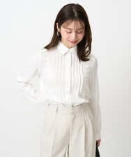 F1BFD02110 MK MICHEL KLEIN(小さいサイズ)(メゾン ドゥ サンク) 【小さいサイズ】ストレッチジャージシャツ/洗濯機で洗える ライトグレー