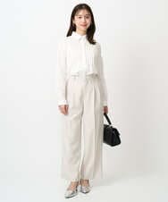 F1BFD02110 MK MICHEL KLEIN(小さいサイズ)(メゾン ドゥ サンク) 【小さいサイズ】ストレッチジャージシャツ/洗濯機で洗える ライトグレー