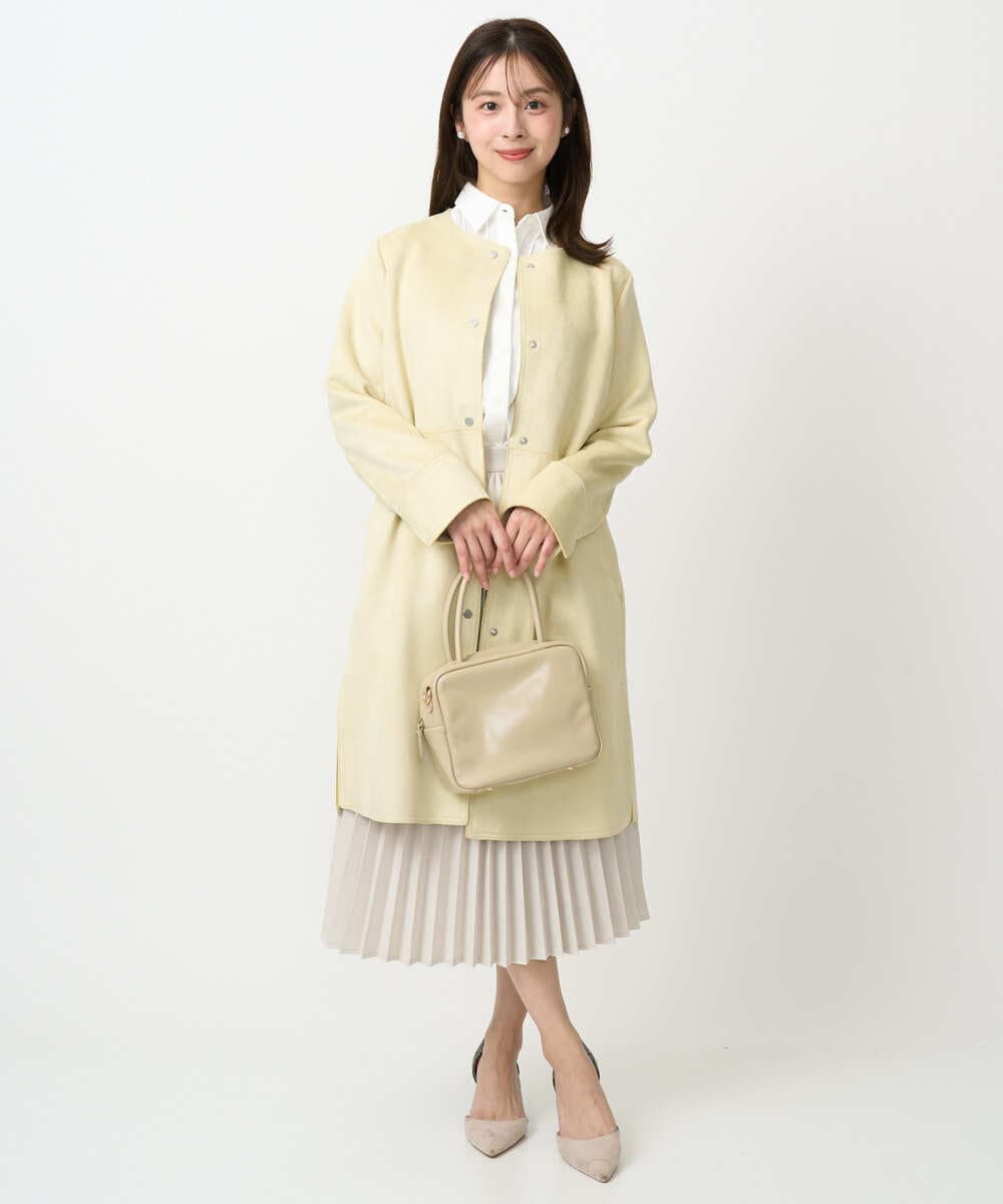 F1BFD02110 MK MICHEL KLEIN(小さいサイズ)(メゾン ドゥ サンク) 【小さいサイズ】ストレッチジャージシャツ/洗濯機で洗える ライトグレー