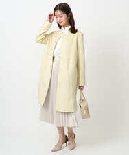 F1BFD02110 MK MICHEL KLEIN(小さいサイズ)(メゾン ドゥ サンク) 【小さいサイズ】ストレッチジャージシャツ/洗濯機で洗える ライトグレー