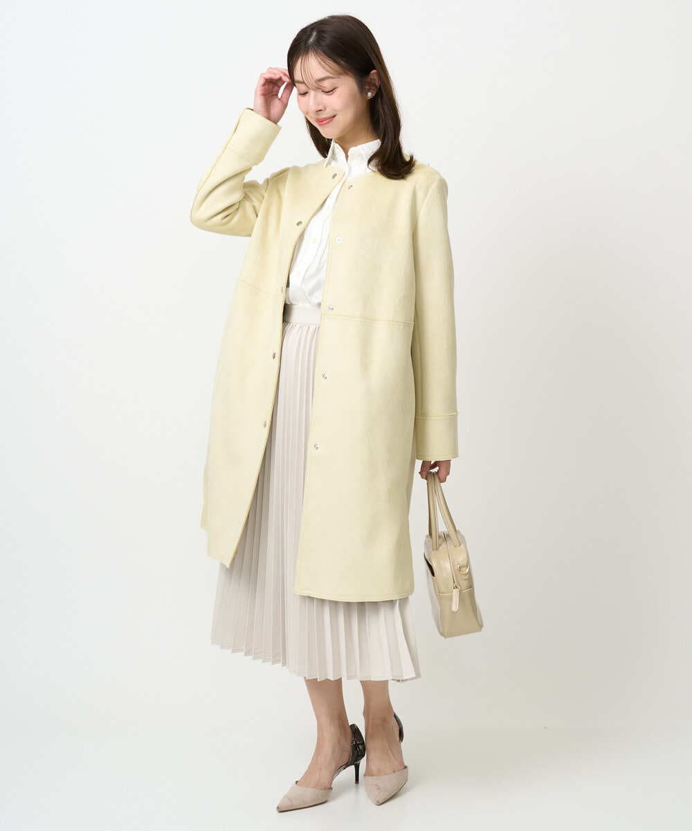 F1BFD02110 MK MICHEL KLEIN(小さいサイズ)(メゾン ドゥ サンク) 【小さいサイズ】ストレッチジャージシャツ/洗濯機で洗える ライトグレー