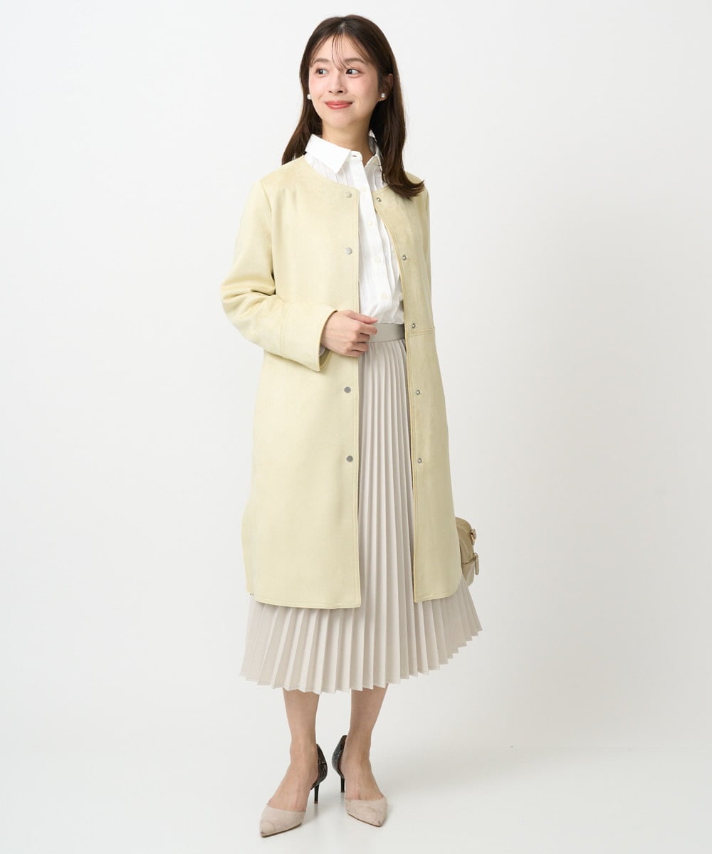 F1BFD02110 MK MICHEL KLEIN(小さいサイズ)(メゾン ドゥ サンク) 【小さいサイズ】ストレッチジャージシャツ/洗濯機で洗える ライトグレー