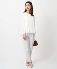 F1BFD12150 MK MICHEL KLEIN(小さいサイズ)(メゾン ドゥ サンク) 【小さいサイズ】プリーツデザインブラウス/洗える ライトグリーン