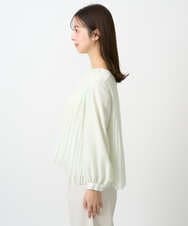 F1BFD12150 MK MICHEL KLEIN(小さいサイズ)(メゾン ドゥ サンク) 【小さいサイズ】プリーツデザインブラウス/洗える ライトグリーン