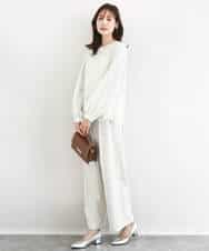 F1BFD12150 MK MICHEL KLEIN(小さいサイズ)(メゾン ドゥ サンク) 【小さいサイズ】プリーツデザインブラウス/洗える ライトグリーン