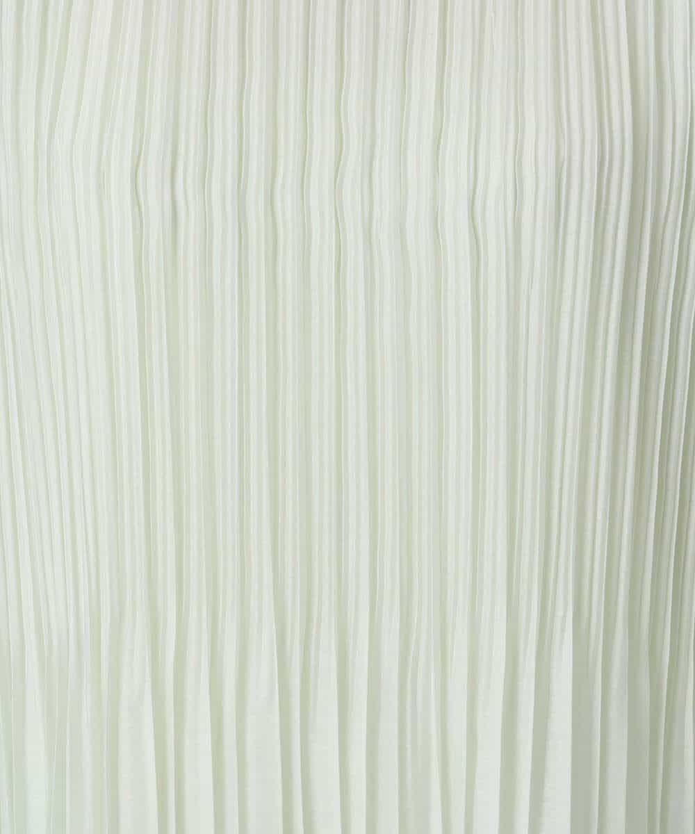 F1BFD12150 MK MICHEL KLEIN(小さいサイズ)(メゾン ドゥ サンク) 【小さいサイズ】プリーツデザインブラウス/洗える ライトグリーン