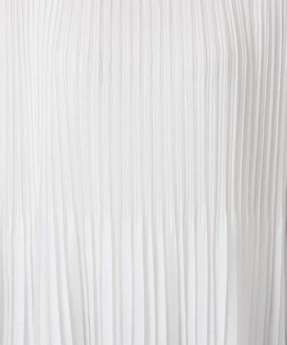 F1BFD12150 MK MICHEL KLEIN(小さいサイズ)(メゾン ドゥ サンク) 【小さいサイズ】プリーツデザインブラウス/洗える ライトグリーン