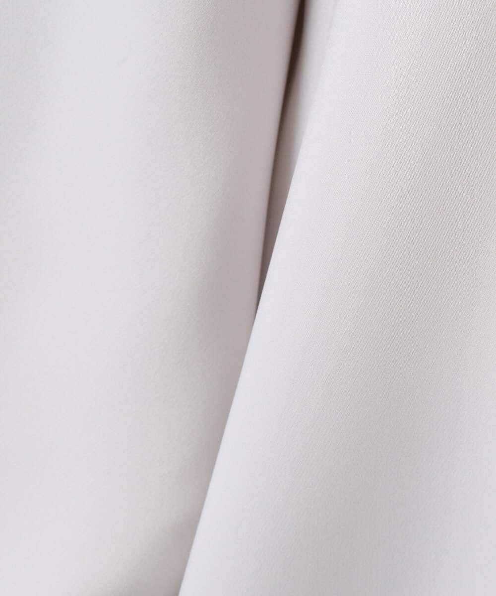 F1BFD14140 MK MICHEL KLEIN(小さいサイズ)(メゾン ドゥ サンク) 【小さいサイズ】ボリュームスリーブブラウス/撥水/防シワ/洗える ライトグレー