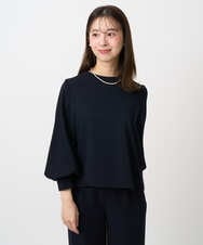 F1BFD14140 MK MICHEL KLEIN(小さいサイズ)(メゾン ドゥ サンク) 【小さいサイズ】ボリュームスリーブブラウス/撥水/防シワ/洗える ライトグレー