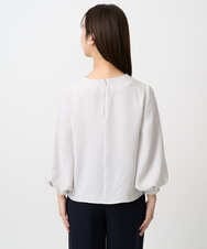 F1BFD14140 MK MICHEL KLEIN(小さいサイズ)(メゾン ドゥ サンク) 【小さいサイズ】ボリュームスリーブブラウス/撥水/防シワ/洗える ライトグレー