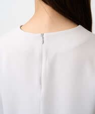 F1BFD14140 MK MICHEL KLEIN(小さいサイズ)(メゾン ドゥ サンク) 【小さいサイズ】ボリュームスリーブブラウス/撥水/防シワ/洗える ライトグレー