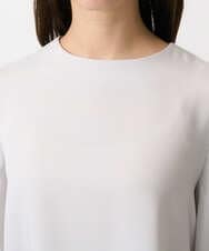 F1BFD14140 MK MICHEL KLEIN(小さいサイズ)(メゾン ドゥ サンク) 【小さいサイズ】ボリュームスリーブブラウス/撥水/防シワ/洗える ライトグレー