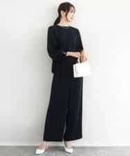 F1BFD14140 MK MICHEL KLEIN(小さいサイズ)(メゾン ドゥ サンク) 【小さいサイズ】ボリュームスリーブブラウス/撥水/防シワ/洗える ライトグレー