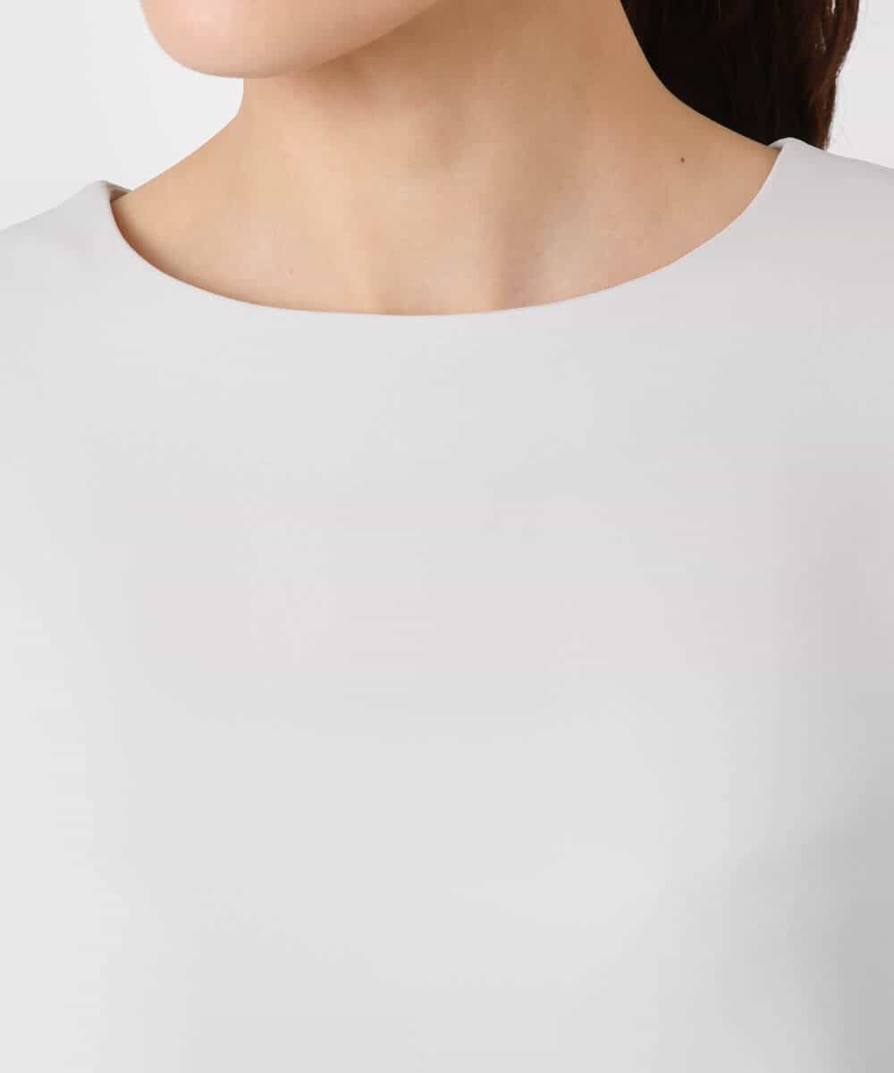 F1BFD14140 MK MICHEL KLEIN(小さいサイズ)(メゾン ドゥ サンク) 【小さいサイズ】ボリュームスリーブブラウス/撥水/防シワ/洗える ライトグレー