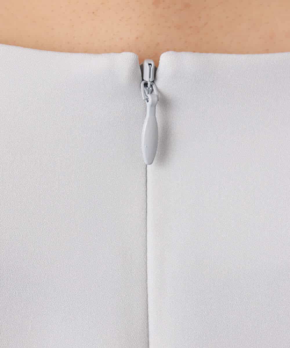 F1BFD14140 MK MICHEL KLEIN(小さいサイズ)(メゾン ドゥ サンク) 【小さいサイズ】ボリュームスリーブブラウス/撥水/防シワ/洗える ライトグレー