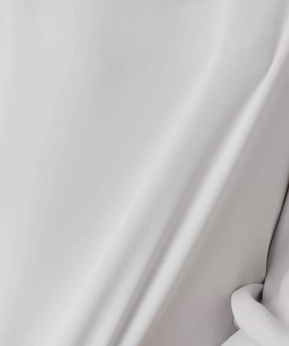 F1BFD14140 MK MICHEL KLEIN(小さいサイズ)(メゾン ドゥ サンク) 【小さいサイズ】ボリュームスリーブブラウス/撥水/防シワ/洗える ライトグレー