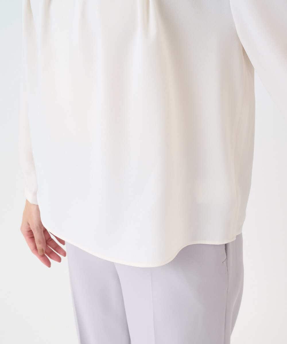 F1BFD66140 MK MICHEL KLEIN(小さいサイズ)(メゾン ドゥ サンク) 【小さいサイズ】マルチwayボウタイブラウス/洗濯機で洗える アイボリー