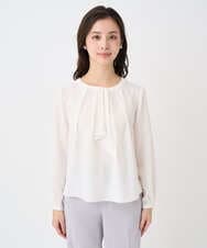 F1BFD66140 MK MICHEL KLEIN(小さいサイズ)(メゾン ドゥ サンク) 【小さいサイズ】マルチwayボウタイブラウス/洗濯機で洗える アイボリー