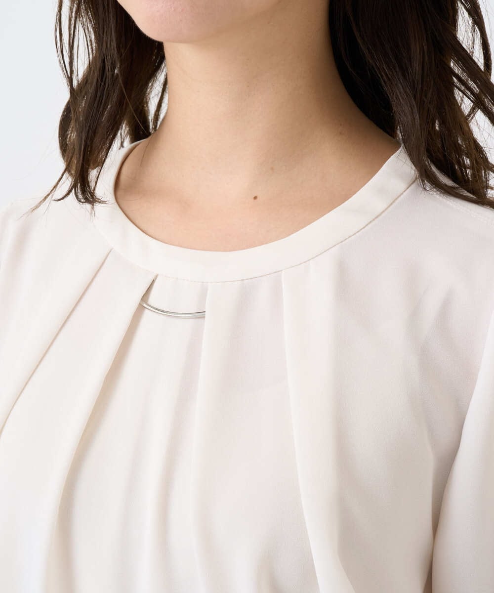 F1BFD66140 MK MICHEL KLEIN(小さいサイズ)(メゾン ドゥ サンク) 【小さいサイズ】マルチwayボウタイブラウス/洗濯機で洗える アイボリー