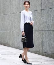 F1BFD66140 MK MICHEL KLEIN(小さいサイズ)(メゾン ドゥ サンク) 【小さいサイズ】マルチwayボウタイブラウス/洗濯機で洗える アイボリー